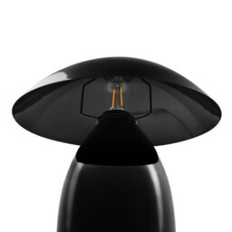 Beliani Mushroom Table Lamp 30Cm, High-Gloss Black Powder-Coated Iron Base, Wide Dome Shade - thumbnail 5