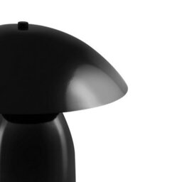 Beliani Mushroom Table Lamp 30Cm, High-Gloss Black Powder-Coated Iron Base, Wide Dome Shade - thumbnail 4