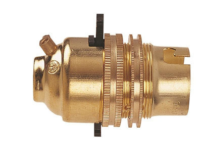 Dencon 101Nb Bc Brass 1/2In Switched Lamp Holder Dcn101Nb