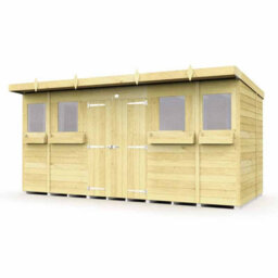 Buttercup Farm 14 X 8 Feet Pent Summer Shed - Wood - L231 X W417 X H201 Cm - thumbnail 1