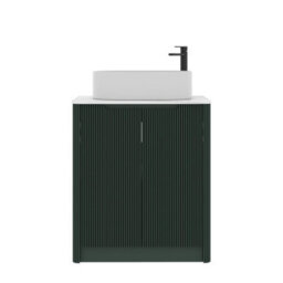 Royal Bathrooms Avenza 600mm Deep Moss Green Floor Standing Bathroom Vanity Unit 2 Door With Peak Basin - thumbnail 6