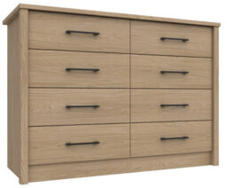 Ashbourne 4 Drawer Double Chest - Natural Oak On Express Delivery And Ready Assembled