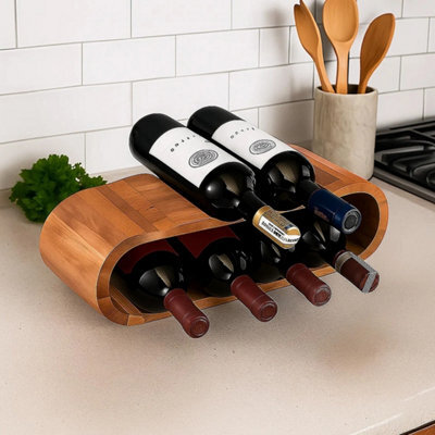 Free Standing Wood Wine Rack Storage,8 Wine Bottle Holder Stand,countertop - image 1