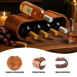 Free Standing Wood Wine Rack Storage,8 Wine Bottle Holder Stand,countertop - thumbnail 6