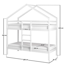 Flair Nest House Wooden Bunk Bed - White - thumbnail 3