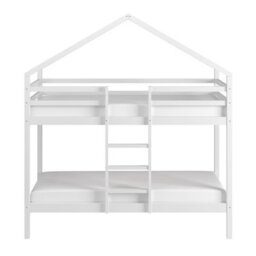 Flair Nest House Wooden Bunk Bed - White - thumbnail 4