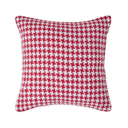 Homescapes Houndstooth 100% Cotton Cushion Cover Red, 60 X 60 Cm