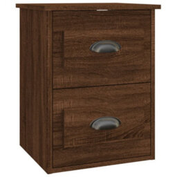 Berkfield Wall-Mounted Bedside Cabinets 2 Pcs Brown Oak 41.5X36X53Cm - thumbnail 7