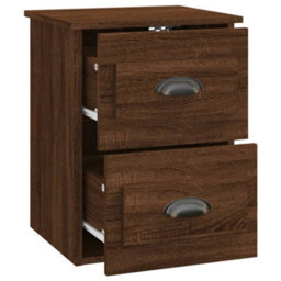 Berkfield Wall-Mounted Bedside Cabinets 2 Pcs Brown Oak 41.5X36X53Cm - thumbnail 8