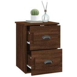 Berkfield Wall-Mounted Bedside Cabinets 2 Pcs Brown Oak 41.5X36X53Cm - thumbnail 6