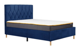Save On Goods UK 4Ft Small Double Blue Soft Velvet Velour Fabric, Buttoned Upholstered Bed Frame - thumbnail 3