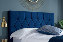 Save On Goods UK 4Ft Small Double Blue Soft Velvet Velour Fabric, Buttoned Upholstered Bed Frame - thumbnail 6