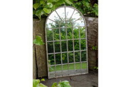 My Square Mile Arched Garden Mirror, 60Cm/77Cm, Rustic Metal Frame, Indoor/outdoor Wall Mounted Panel, Distressed White (60Cm X 36Cm) - thumbnail 2