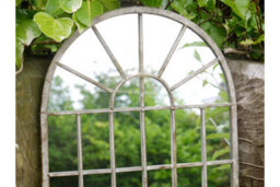 My Square Mile Arched Garden Mirror, 60Cm/77Cm, Rustic Metal Frame, Indoor/outdoor Wall Mounted Panel, Distressed White (60Cm X 36Cm) - thumbnail 3