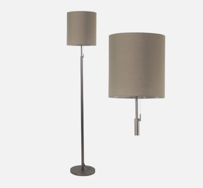 Modern 174Cm Floor Lamp Living Room Standing Lamp Pewter Finish - image 1
