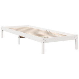 Berkfield Extra Long Bed Frame Without Mattress White 80X210 Cm Solid Wood Pine - thumbnail 6
