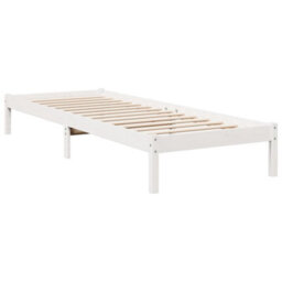 Berkfield Extra Long Bed Frame Without Mattress White 80X210 Cm Solid Wood Pine - thumbnail 3