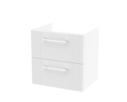 Hudson Reed Deco Wall Hung 2-Drawer Vanity Unit, Stylish Vanity Unit In Bathroom For Contemporary Interiors, Satin White - thumbnail 1