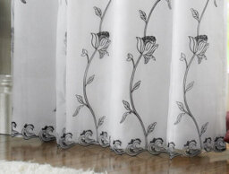 Luxury Living Tahiti Organza Voile Ring Top Curtains Black - thumbnail 3