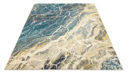 Teal Funky Modern Abstract Easy To Clean Rug For Dining Room-160Cm X 220Cm - thumbnail 4