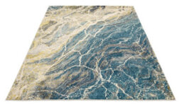 Teal Funky Modern Abstract Easy To Clean Rug For Dining Room-160Cm X 220Cm - thumbnail 5