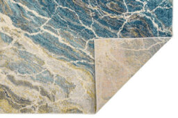 Teal Funky Modern Abstract Easy To Clean Rug For Dining Room-160Cm X 220Cm - thumbnail 3
