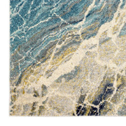 Teal Funky Modern Abstract Easy To Clean Rug For Dining Room-160Cm X 220Cm - thumbnail 2