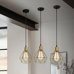 Vintage Industrial Cage Lampshade E27 Metal Pendant Light Shade 20X20Cm - thumbnail 4