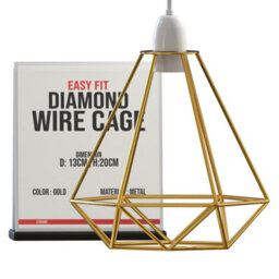 Vintage Industrial Cage Lampshade E27 Metal Pendant Light Shade 20X20Cm - thumbnail 1