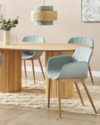 Beliani Set Of 2 Dining Chairs Alice Fabric Mint Green - thumbnail 2