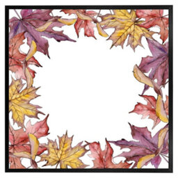 "Andrew Lee Gold & Purple Leaves (Picutre Frame) / 12X12"" / Oak" - thumbnail 6