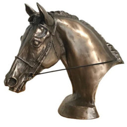 Animal Crackers Race Horse Eventer Head Sculpture In Solid Cold Cast Bronze, Designed By Harriet Glen - thumbnail 5