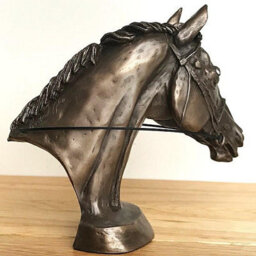 Animal Crackers Race Horse Eventer Head Sculpture In Solid Cold Cast Bronze, Designed By Harriet Glen - thumbnail 4