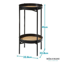 Nöa & Nani Noa & Nani Flora Round Small Metal Side Table End Occasional Table In Black - thumbnail 6