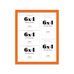 14X11 Inch 5 Opening Photo Collage Frame, Display Five 6X4 Inch Photos, Multi Aperture Family Picture Frame, Orange - thumbnail 2