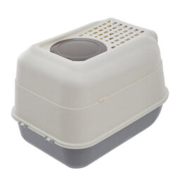 Darphe Grey Hooded Cat Litter Box With One-Way Door And Scoop, 36Cm W X 51Cm D X 34Cm H - thumbnail 5