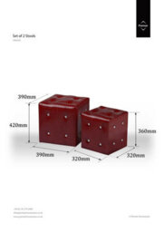 Orsina Crocodile Leather Effect Set Of 2 Red Stools, Soft Padded Living Room Stool, Stool Set With Diamante Detail - thumbnail 2