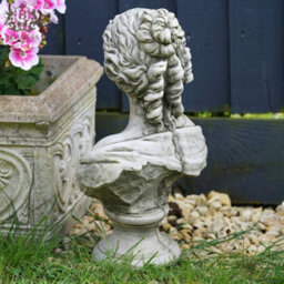 Burgess French Maid Bust Stone Statue Classical Outdoor Garden Ornament Roman Lady - thumbnail 4