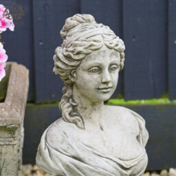 Burgess French Maid Bust Stone Statue Classical Outdoor Garden Ornament Roman Lady - thumbnail 2
