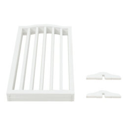 Living And Home 3-Panel White Wooden Folding Pet Playpen Freestanding Pet Gate With Fix Brackets 82Cm H - thumbnail 5