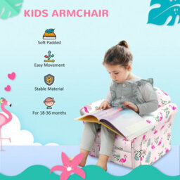 Aiyaplay Kids Armchair Toddler Sofa Chair Bedroom Playroom, Flamingo Pink - thumbnail 7