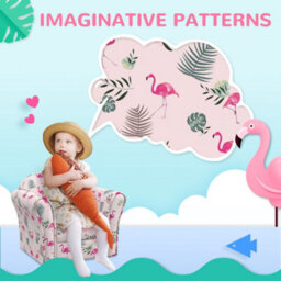 Aiyaplay Kids Armchair Toddler Sofa Chair Bedroom Playroom, Flamingo Pink - thumbnail 4