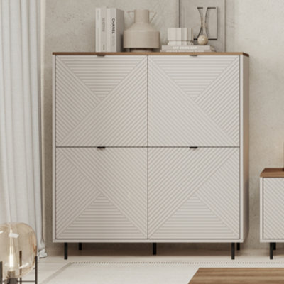 Heze Furniture Evo Modern Style 4 Door Sideboard With Textured Effect - image 1