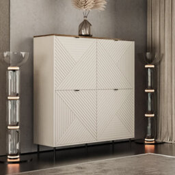 Heze Furniture Evo Modern Style 4 Door Sideboard With Textured Effect - thumbnail 2