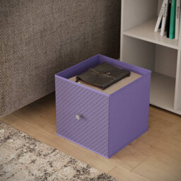 Urbn-Living Black, Lilac - Asymmetrical 8 Cube Bookcase Unit W/ 6 Drawer Inserts - thumbnail 4