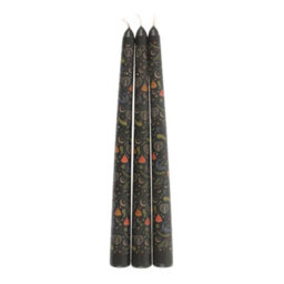 Something Different Midnight Printed Taper Candle (Pack Of 3) Black (One Size) - thumbnail 1