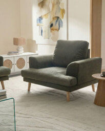 Beliani Modern Armchair Kildal Fabric Green - thumbnail 2