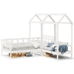 Berkfield Day Bed Set With Roof Without Mattress White 80X200 Cm - thumbnail 2