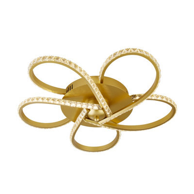 Lighting Collection Coata Gold 5Lt Led Flush - image 1