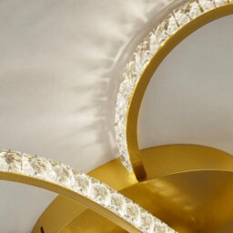 Lighting Collection Coata Gold 5Lt Led Flush - thumbnail 3